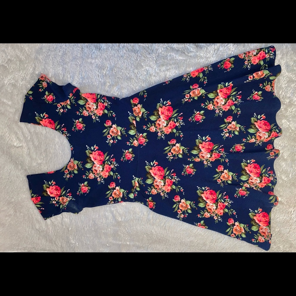 Short-Sleeved Floral Dress